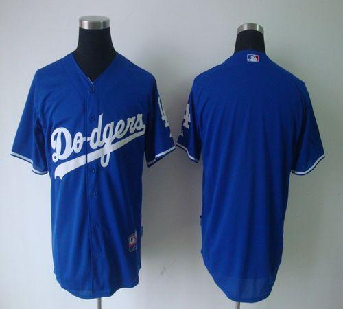 Dodgers Blank Blue Cool Base Stitched MLB Jersey - Click Image to Close